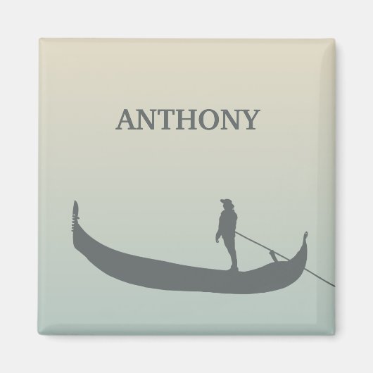 Aimant Silhouette de la gondole de Venise au coucher du s (Devant)