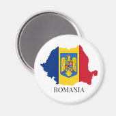Aimant Silhouette de la Roumanie, étiquetée, (Recto/Verso)