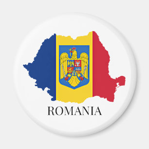 Aimant Silhouette de la Roumanie, étiquetée,