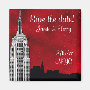 Aimant Silhouette de la skyline de NYC avec ESB Étoile ro