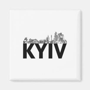 Aimant Silhouette de la ville de Kiev Ukraine Europe