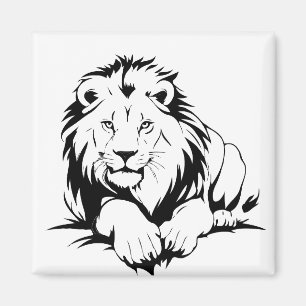 Aimant Silhouette de Lion majestueuse dans l'art vectorie
