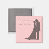 Aimant Silhouette de mariée et de chambre Enregistrer la  (Recto/Verso)