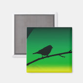 Aimant Silhouette de moineau sur du limonène (Recto/Verso)