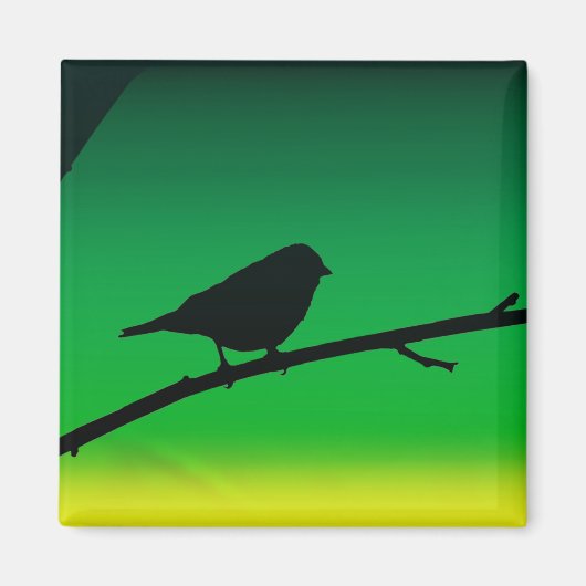 Aimant Silhouette de moineau sur du limonène (Devant)