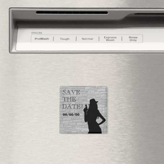 Aimant Silhouette de poupée d'arme Sauvegarde-la-Date (In Situ (Lave-vaisselle))