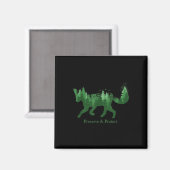 Aimant Silhouette de renard Préserver &amp; Protéger l'en (Recto/Verso)