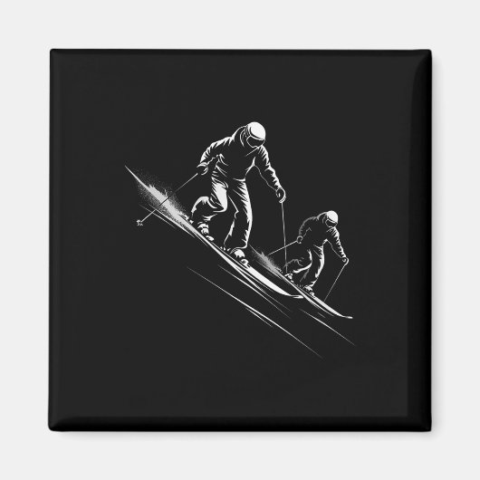 Aimant Silhouette de ski _2 (Devant)