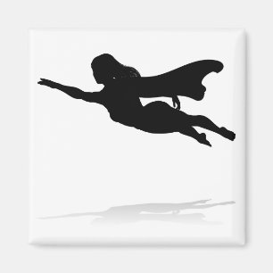 Aimant Silhouette de super héros de femme