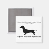 Aimant Silhouette de teckel drôle (Recto/Verso)
