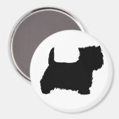 Aimant Silhouette de Terrier West Highland White (Recto/Verso)