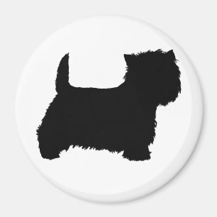 Aimant Silhouette de Terrier West Highland White