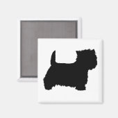 Aimant Silhouette de Terrier West Highland White (Recto/Verso)