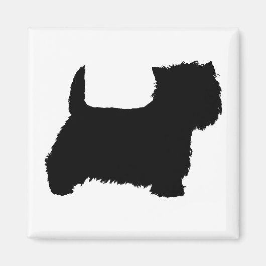Aimant Silhouette de Terrier West Highland White (Devant)