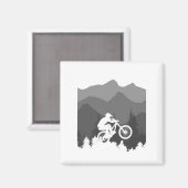 Aimant Silhouette de VTT pour le fanatique du MTB (Recto/Verso)