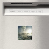 Aimant Silhouette d'Elk au Castle Geyser (In Situ (Lave-vaisselle))