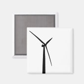 Aimant Silhouette d'énergie verte à éolienne simple (Recto/Verso)