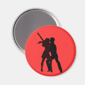Aimant Silhouette des danseuses de salsa (Recto/Verso)