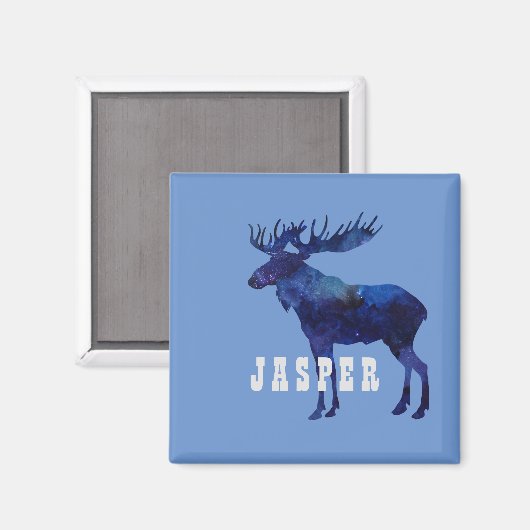 Aimant Silhouette d'orignal céleste sur mesure (Recto/Verso)