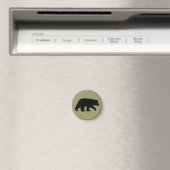 Aimant Silhouette d'ours noir (In Situ (Lave-vaisselle))