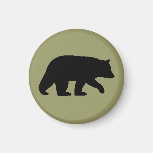 Aimant Silhouette d'ours noir (Devant)