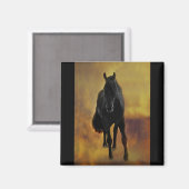 Aimant Silhouette du cheval noir (Recto/Verso)