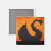 Aimant Silhouette du cygne noir et Crochet du soleil (Recto/Verso)