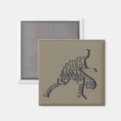 Aimant silhouette du joueur de basket (Recto/Verso)