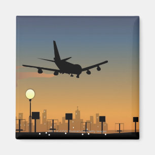 Aimant Silhouette d'un avion en vol