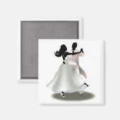 Aimant Silhouette d'un couple dansant (Recto/Verso)