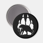 Aimant Silhouette et empreinte du loup (Recto/Verso)