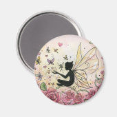 Aimant Silhouette et Rose (Recto/Verso)