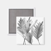 Aimant Silhouette florale - Gris (Recto/Verso)