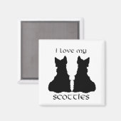 Aimant Silhouette J'adore Mes Scotties (Recto/Verso)