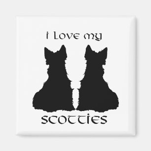 Aimant Silhouette J'adore Mes Scotties
