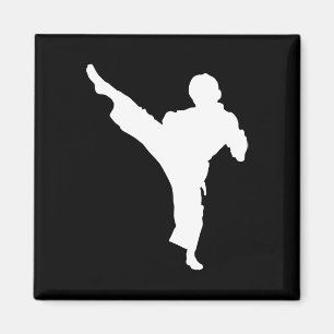 Aimant Silhouette Karate Fighter Shotokan Martial Arts Ta