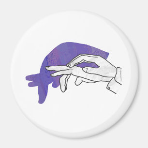 Aimant Silhouette main Anteater violet