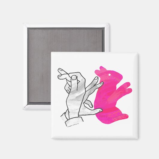 Aimant Silhouette main Rabbit rose (Recto/Verso)