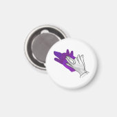 Aimant Silhouette main Wolf pourpre (Recto/Verso)