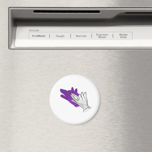 Aimant Silhouette main Wolf pourpre (In Situ (Lave-vaisselle))