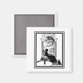 Aimant Silhouette mère rétro (Recto/Verso)