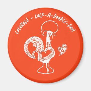 Aimant Silhouette Moderne du Rooster Early Riser portugai