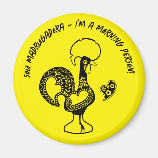 Aimant Silhouette Moderne du Rooster Early Riser portugai (Devant)