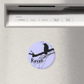 Aimant Silhouette noire du corbeau sur l'arbre (In Situ (Lave-vaisselle))