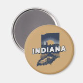 Aimant Silhouette Pittoresque rétro Indiana (Recto/Verso)