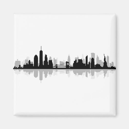 Aimant Silhouette Skyline de la ville de New York Manhatt (Devant)