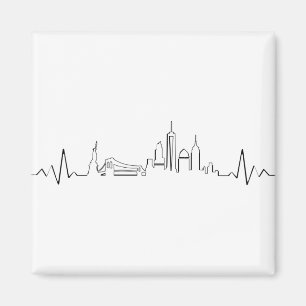 Aimant Silhouette Skyline de la ville de New York Manhatt