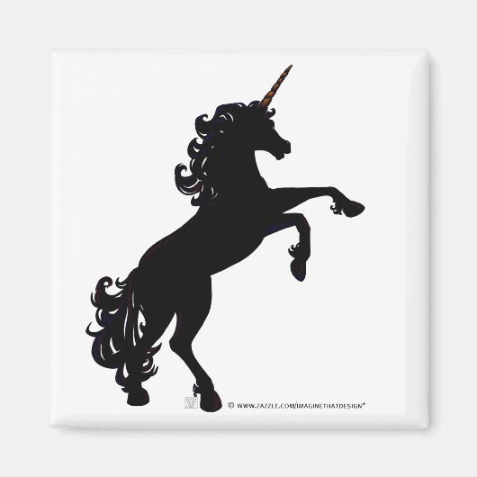 Aimant Silhouette Unicorne (Devant)