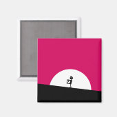 Aimant Silhouette Zombie avec Pleine lune (Recto/Verso)