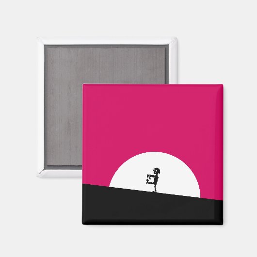 Aimant Silhouette Zombie avec Pleine lune (Recto/Verso)